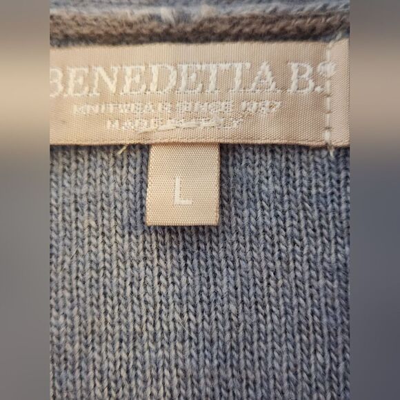 Benedetta B. L PastelChocolate WOOL CASHMERE Blend Knit Slvless Women Cardigan - Picture 3 of 10